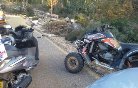 פצוע קשה ופצוע קל בתאונת טרקטורון במירון