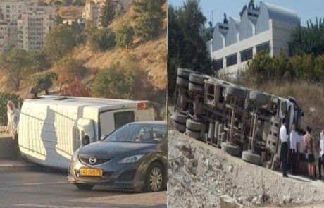 שוב נס בין הזמנים בצפת: הגדר מנע מרכב להתדרדר לתהום – בקיץ שעבר התהפכו משאית ואוטובוס