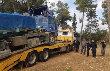 בפעילות משולבת של משטרת צפת הוחרמו משאיות שהשליכו פסולת בשטח ציבורי
